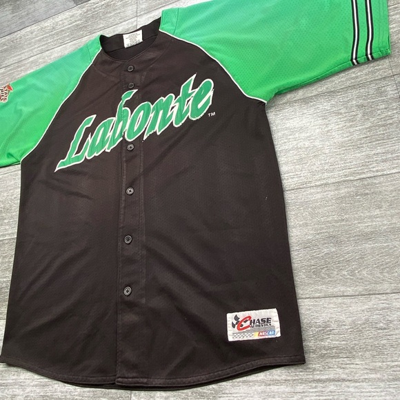 Chase Authentics Labonte Nascar 18 Baseball Jersey Button Short Sleeve Shirt - Picture 3 of 16